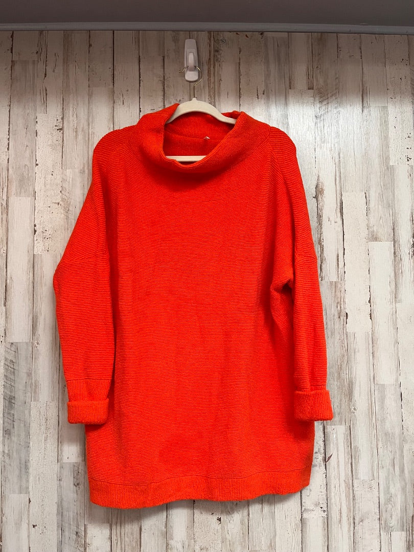 ORANGE FREE PEOPLE RIBBED TEXTURED OVERSIZED SWEATER, LADIES S