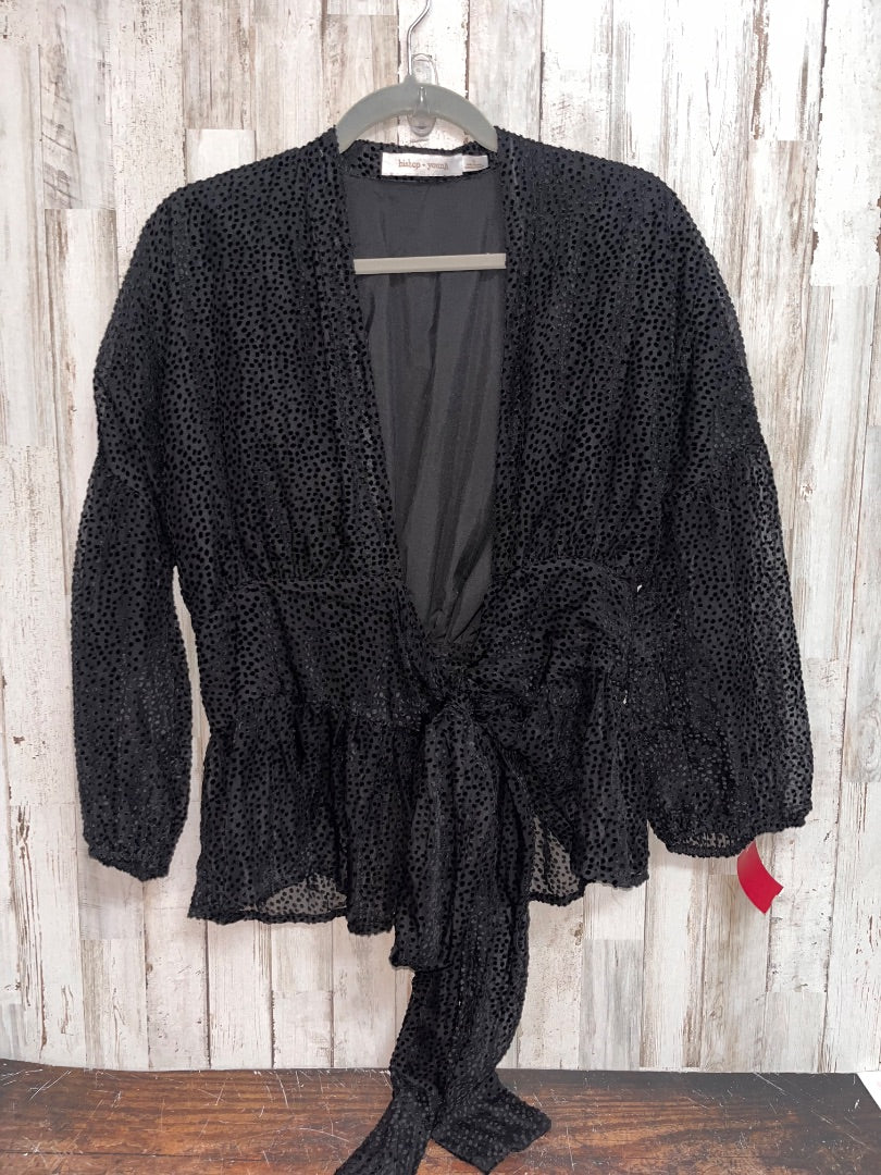 BLACK BISHOP + YOUNG VELVET DOT WRAP BLOUSE, LADIES S