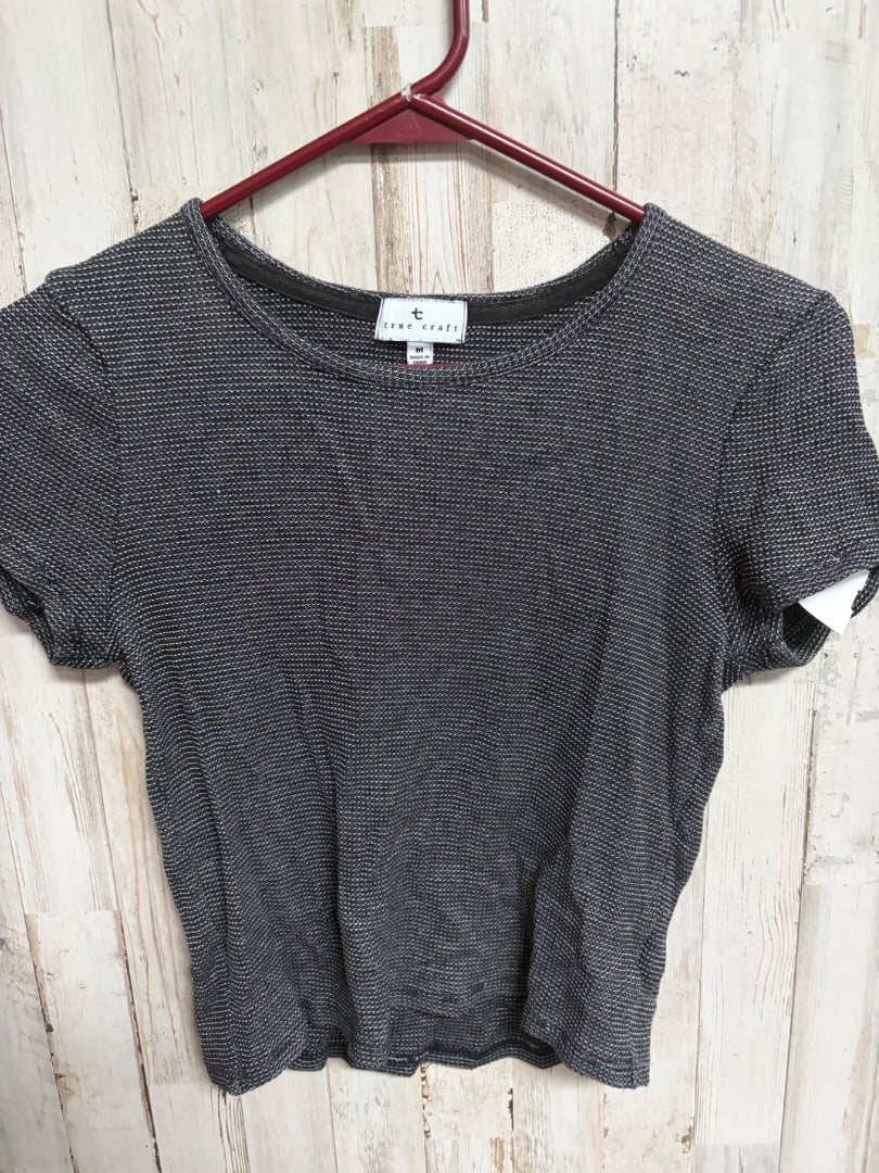 BLACK TRUE CRAFT TEXTURED CROPPED TEE, LADIES M