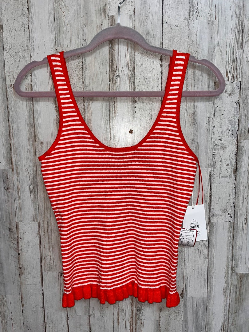 ORANGE/WHITE FREE ASSEMBLY NEW STRIPE KNIT TANK, LADIES S