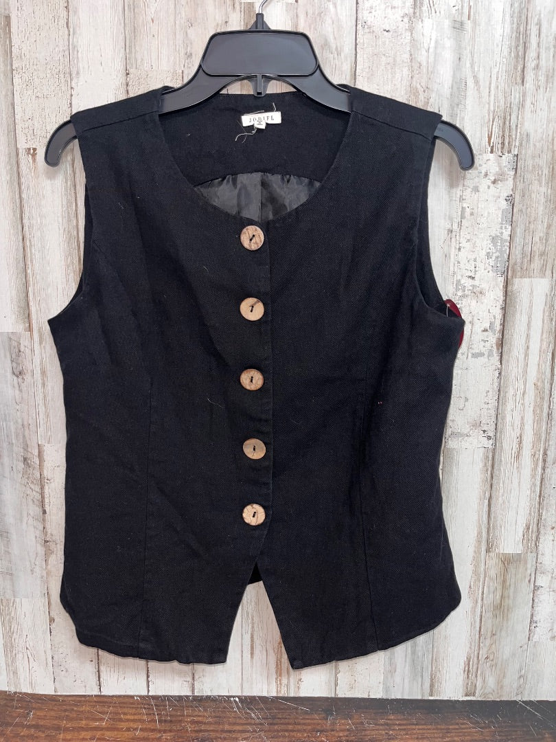 BLACK JODIFL BUTTON VEST, LADIES M