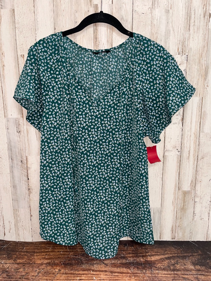 GREEN DOKOTOO FLORAL BLOUSE, LADIES M