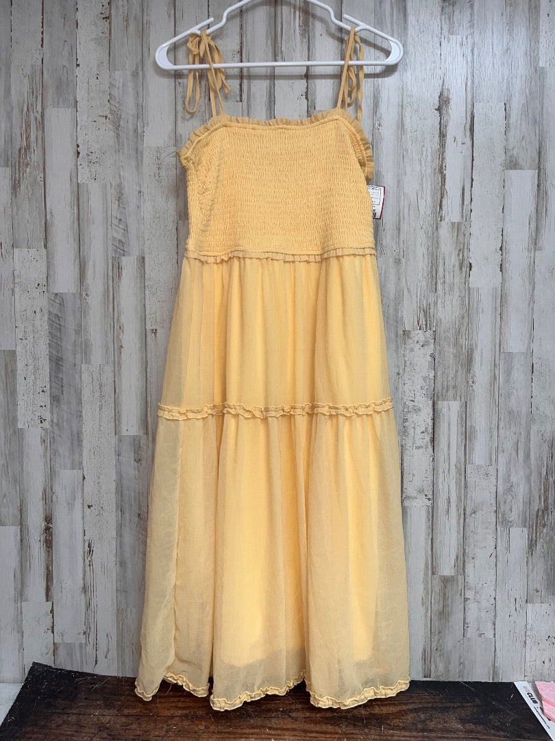 YELLOW SHE + SKY SMOCK TIER DRESS, LADIES M