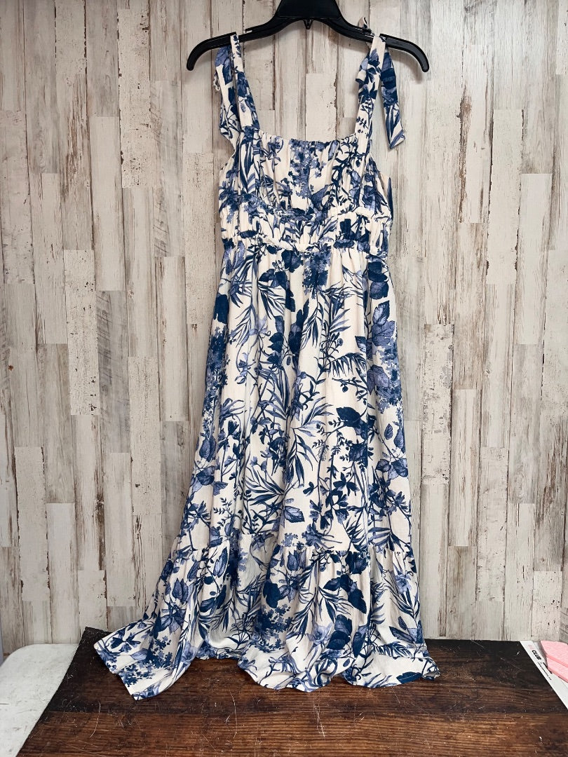 BLUE DRESS FORUM FLORAL PRINT MUSLIN TIER MAXI, LADIES M