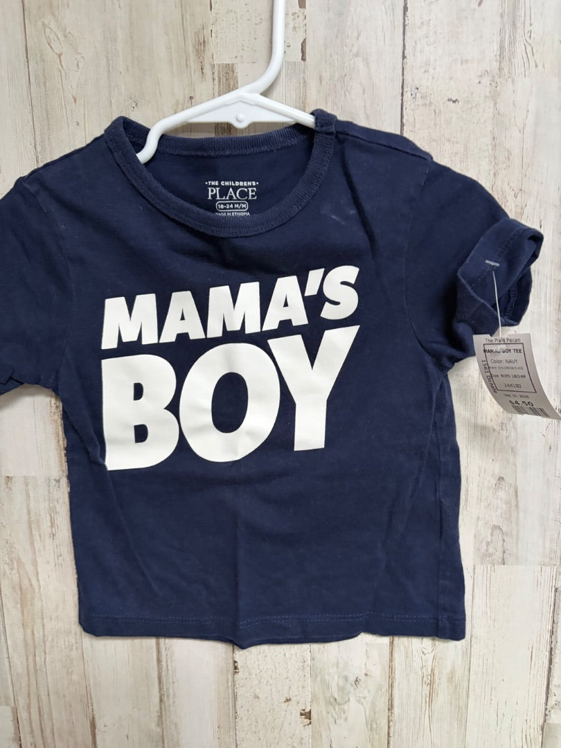 NAVY CHILDRENS PLACE MAMAS BOY TEE, BOYS 18/24M