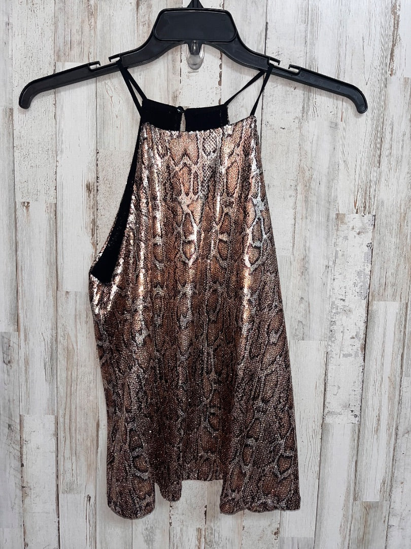 ROSE GOLD BLASHE SEQUIN SNAKE SKIN BLOUSE, LADIES L