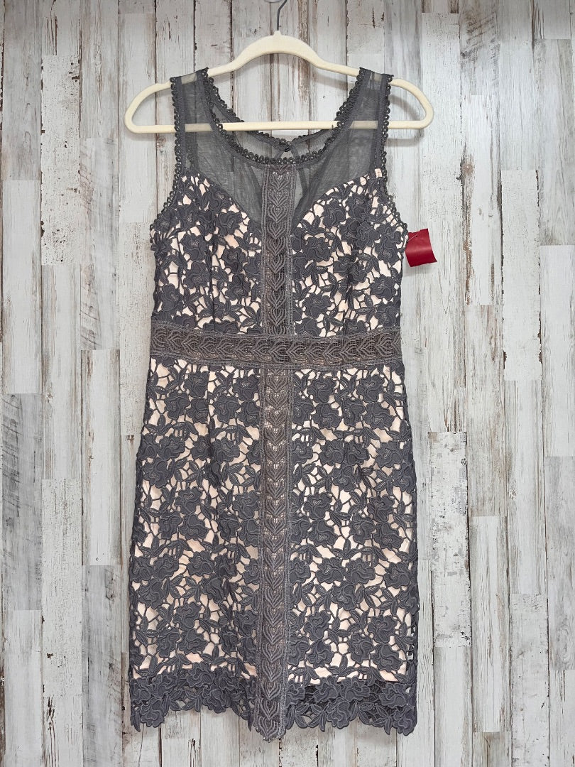 GREY/NUDE SOIEBLU LACE LAYERED DRESS, LADIES L