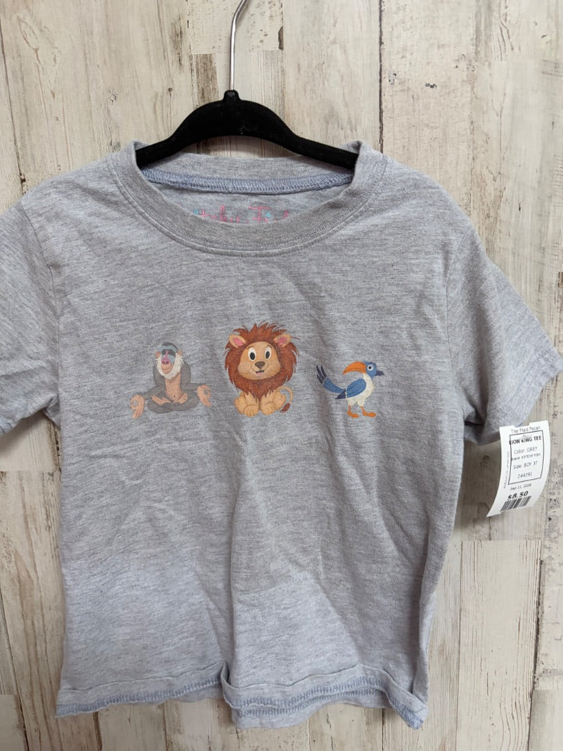GREY STITCHY FISH LION KING TEE, BOY 3T