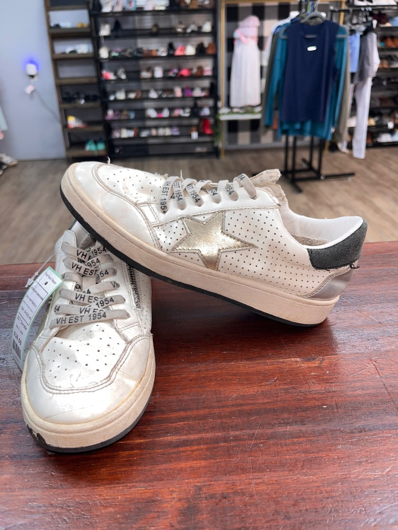 WHITE/GOLD VINTAGE HAVANA STAR ZIP SNEKAERS, SHOES A6