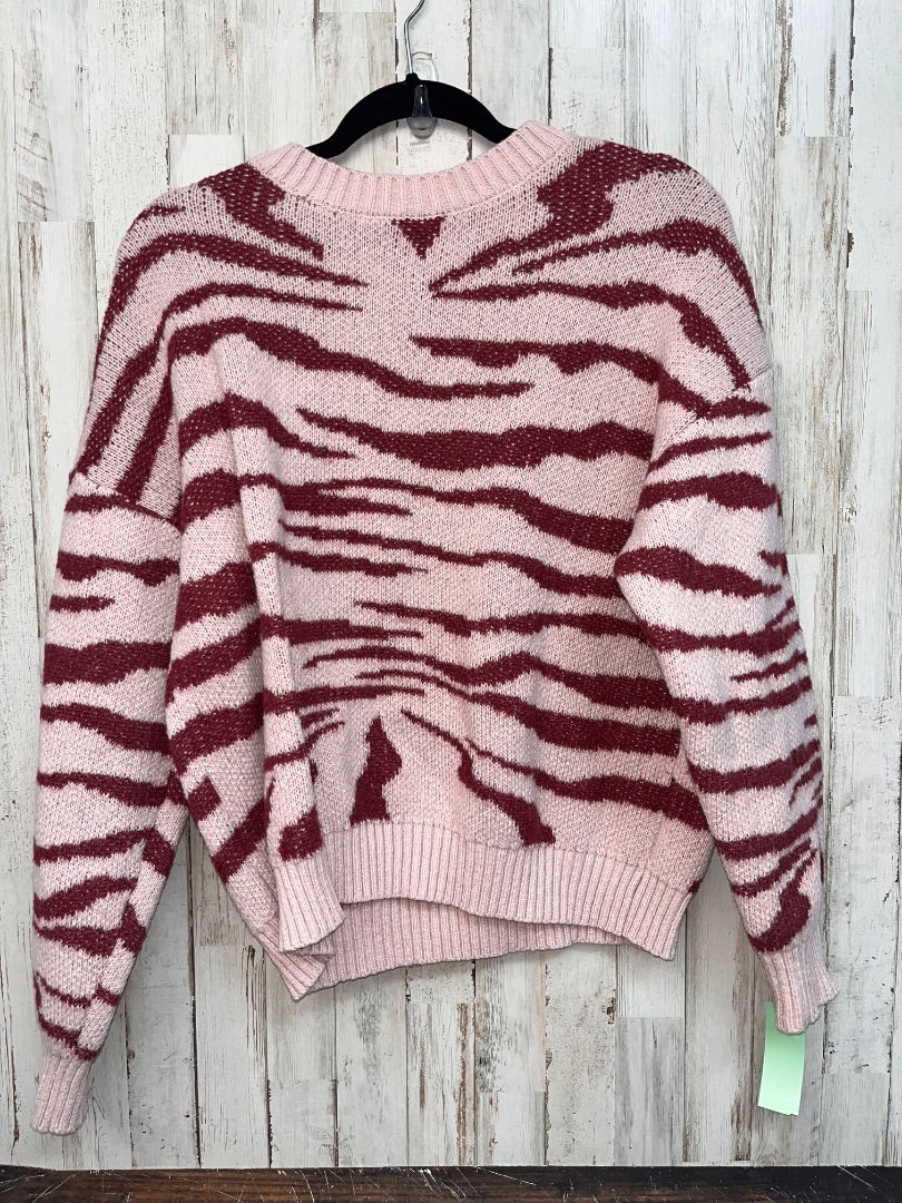 PINK JACQUIE THE LABEL TIGER STRIPE KNIT SWEATER, LADIES S