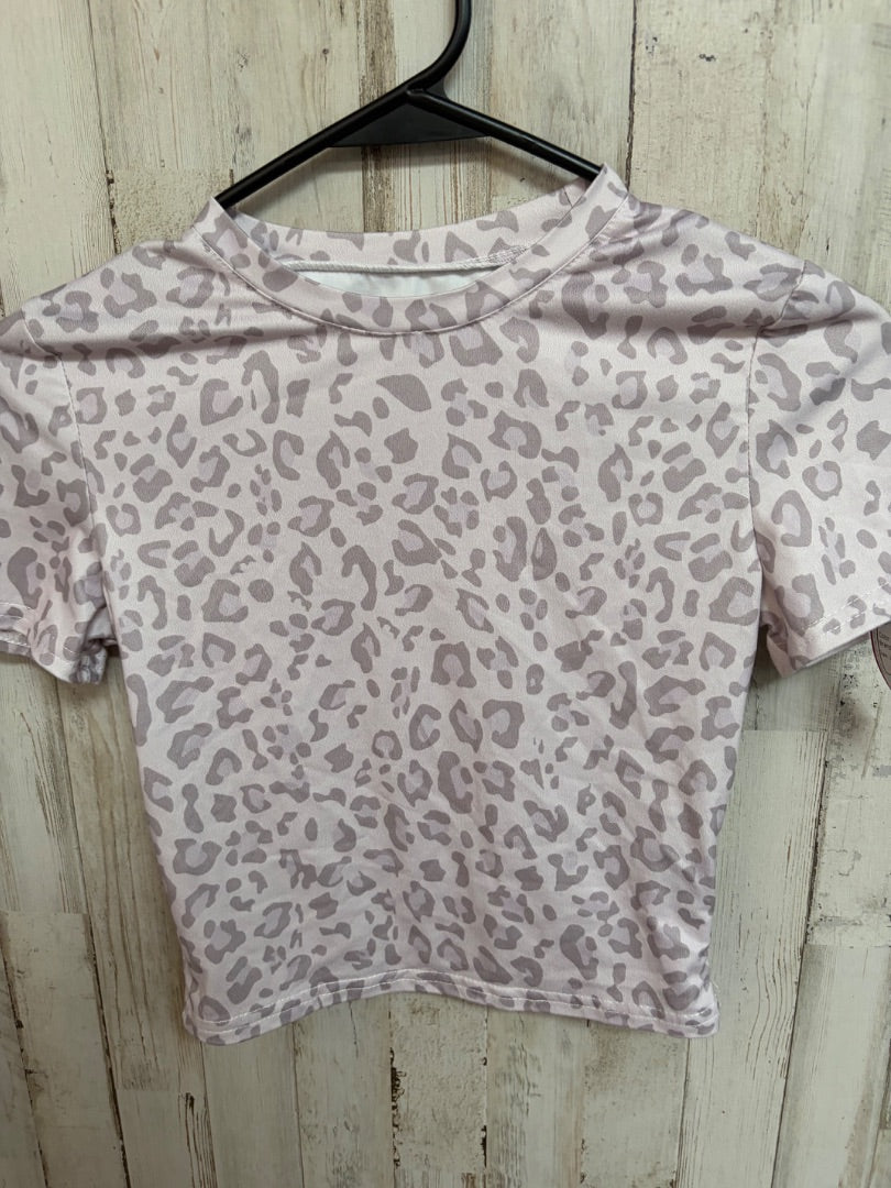 BLUSH SHEIN LEOPARD CROP TEE, LADIES XS