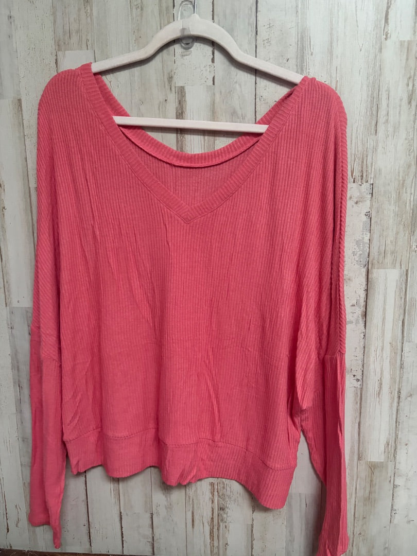 PINK AUDEN RIBBED VNECK, LADIES XL