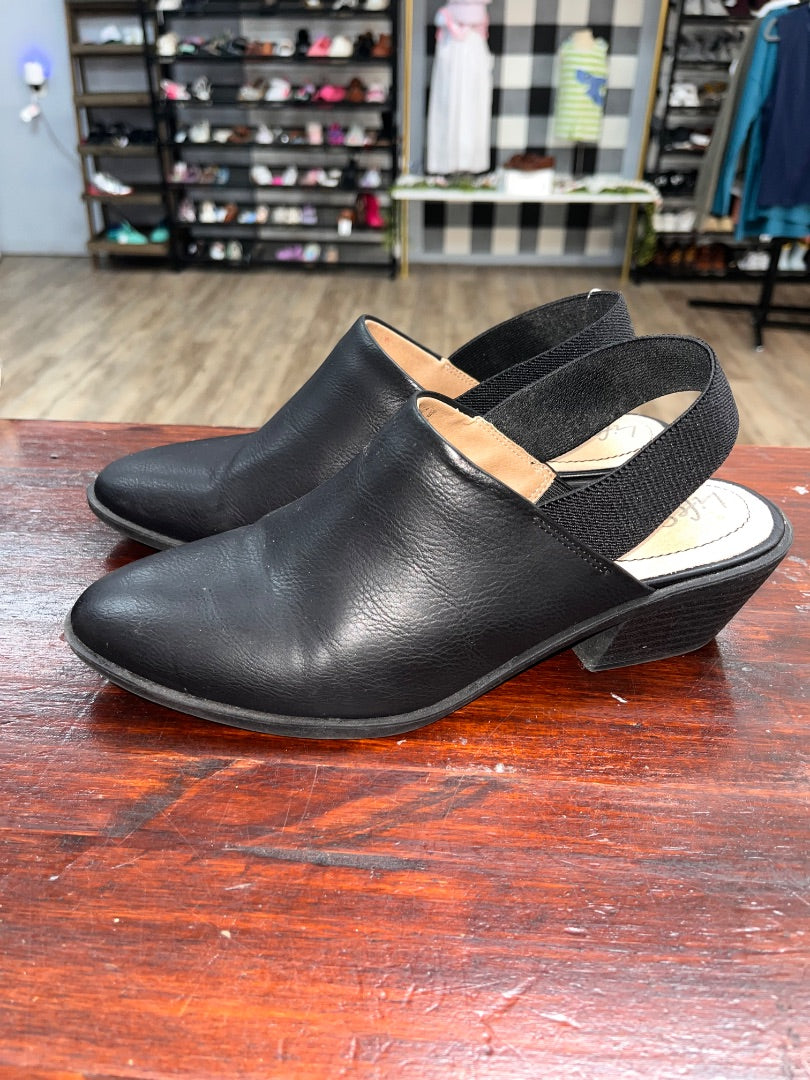 BLACK LIFESTYLE SMALL HEEL MULES, SHOES A8