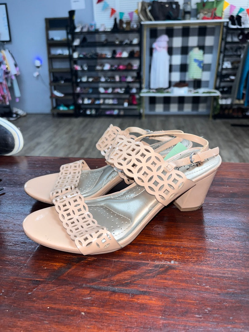 NUDE DEXFLEX COMFORT DOUBLE STRAP HEEL SANDALS, SHOES A7