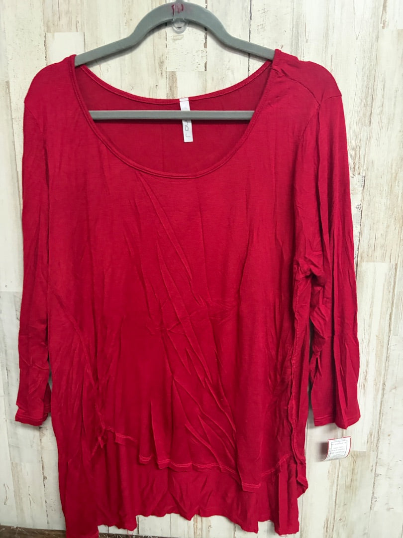 RED BENA J SOFT SCOOP NECK TOP, LADIES 2X