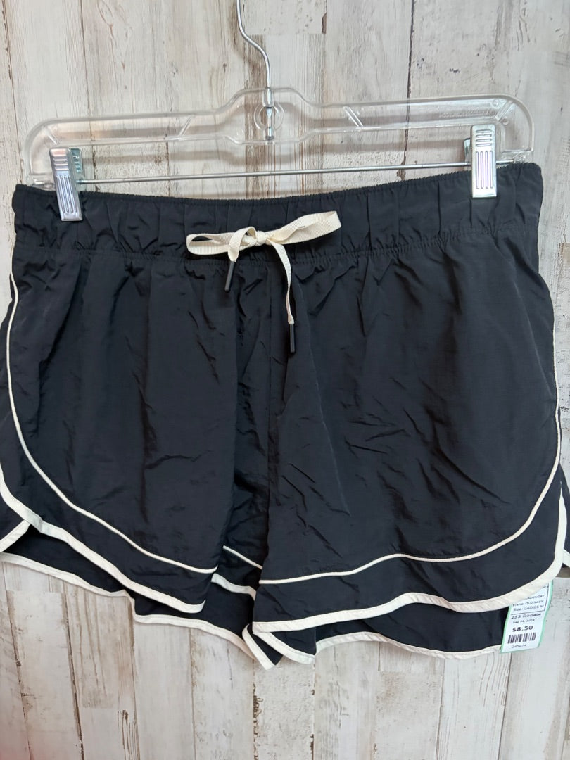 BLACK/IVORY OLD NAVY DRY FIT FLUTTER SHORTS, LADIES M