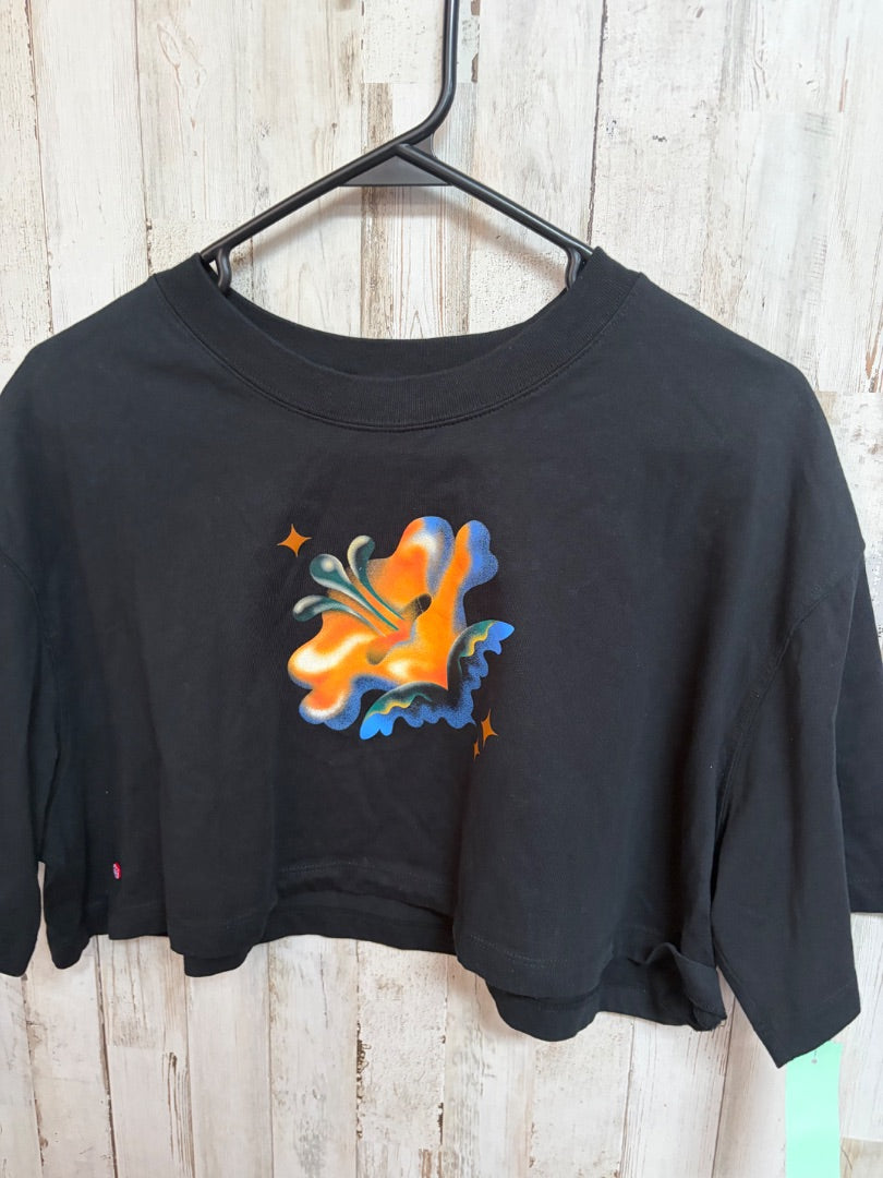 BLACK JORDAN SPLASH CROP TEE, LADIES L