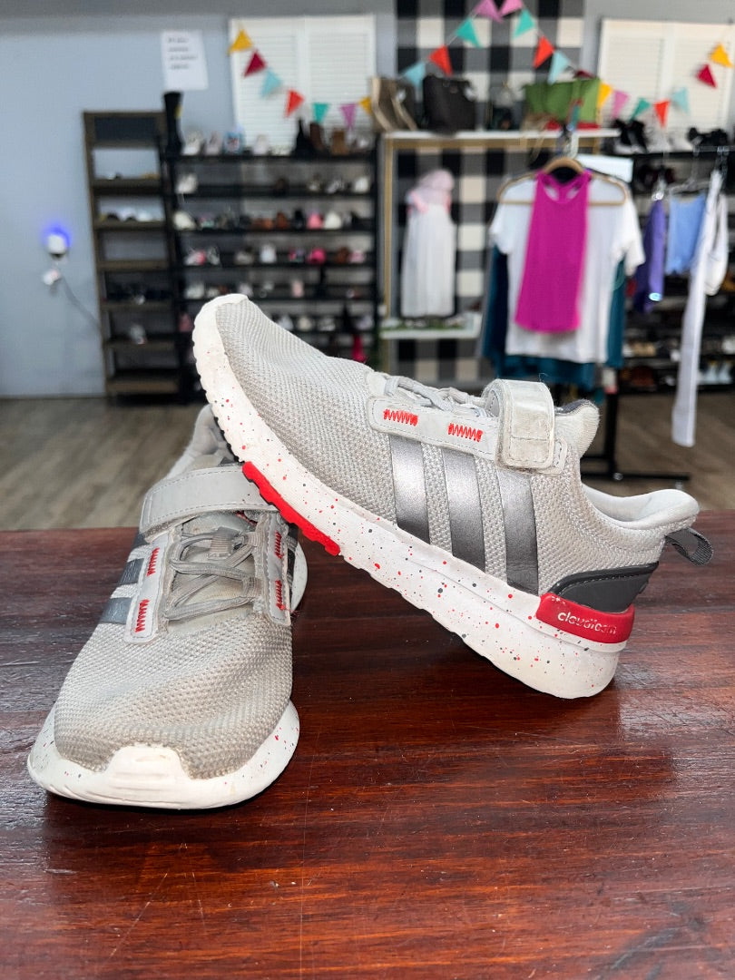 GREY ADIDAS VELCRO CLOUD FOAM SNEAKERS, SHOES Y1
