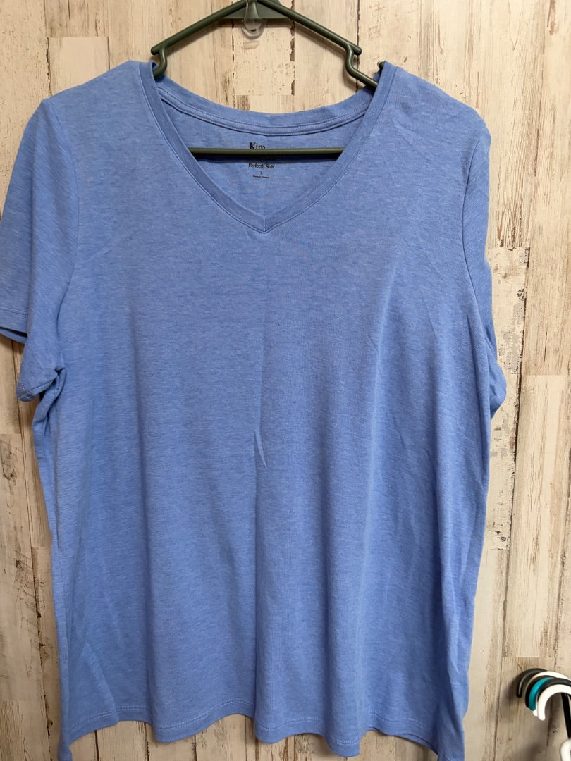 BLUE KIM ROGERS VNECK TEE, LADIES L