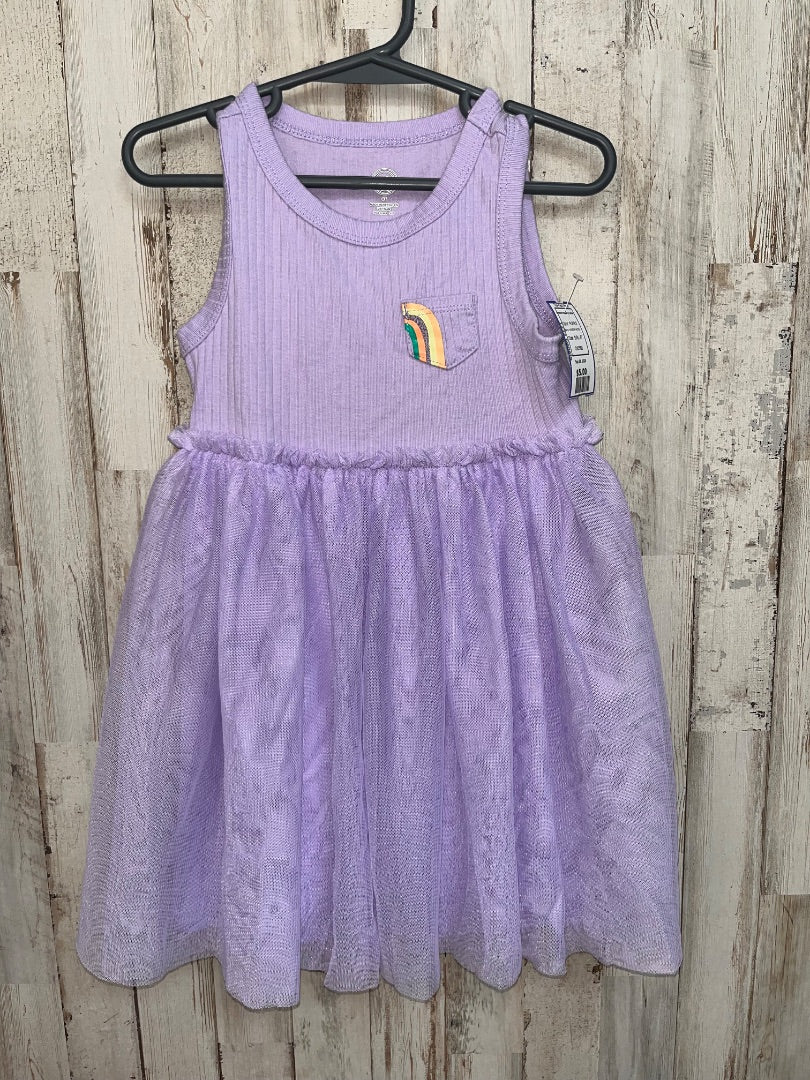 PURPLE WONDER NATION RAINBOW POCKET TUTU DRESS, GIRL 4T