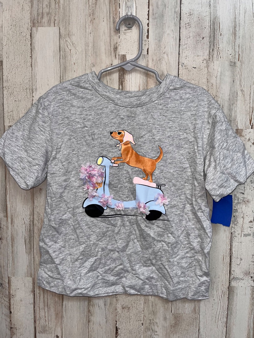 GREY MEMBERS MARK PUPPY MOPED TEE, GIRL 4T