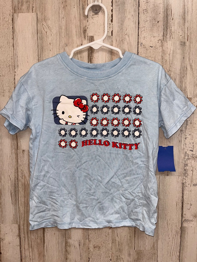 LIGHT BLUE HELLO KITTY CHARACTER TEE, GIRL 4T