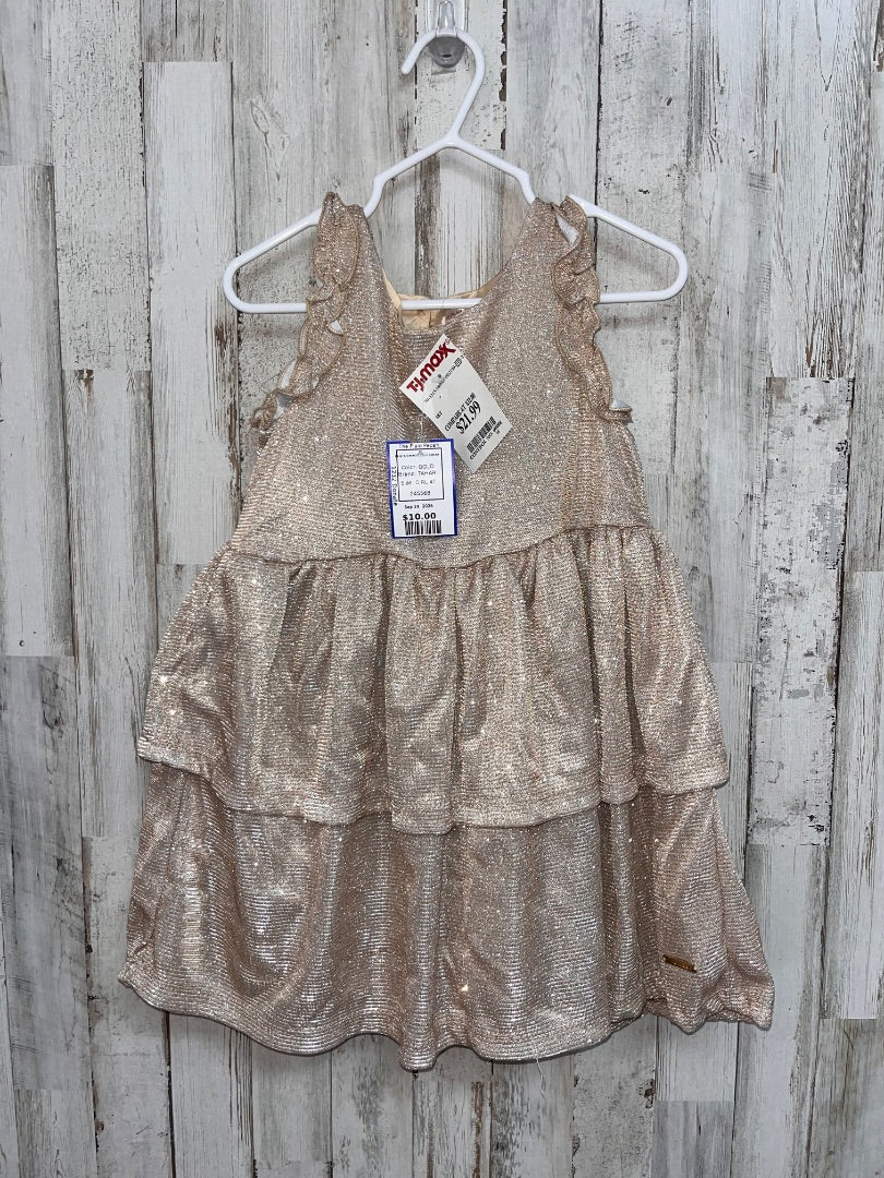 GOLD TAHARI NEW SHIMMER TIER DRESS, GIRL 4T