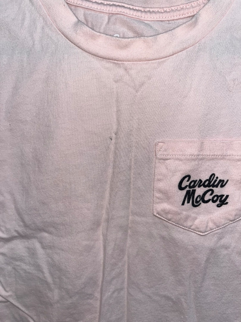 PINK CARDIN MCCOY SNACK BANDIT TEE, GIRL 4T