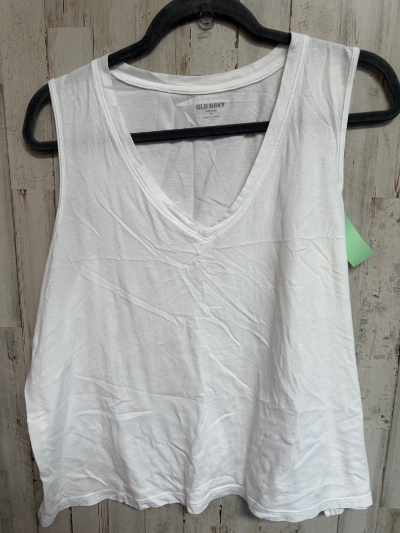 WHITE OLD NAVY V NECK TANK, LADIES XL