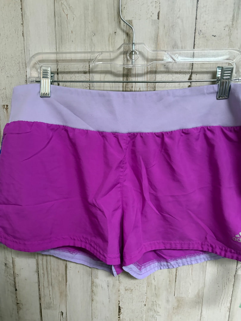 PURPLE ADIDAS LOGO SHORTS, LADIES XL