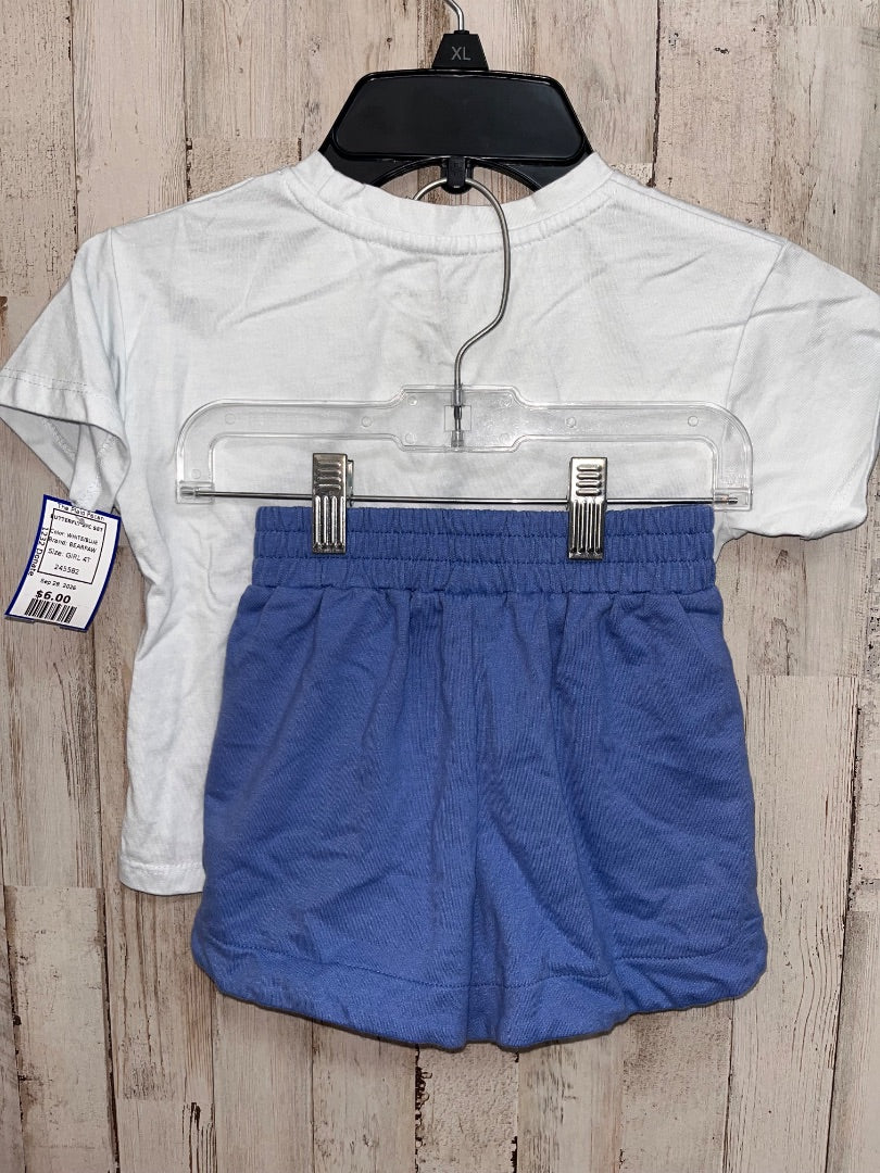 WHITE/BLUE BEARPAW BUTTERFLY 2PC SET, GIRL 4T