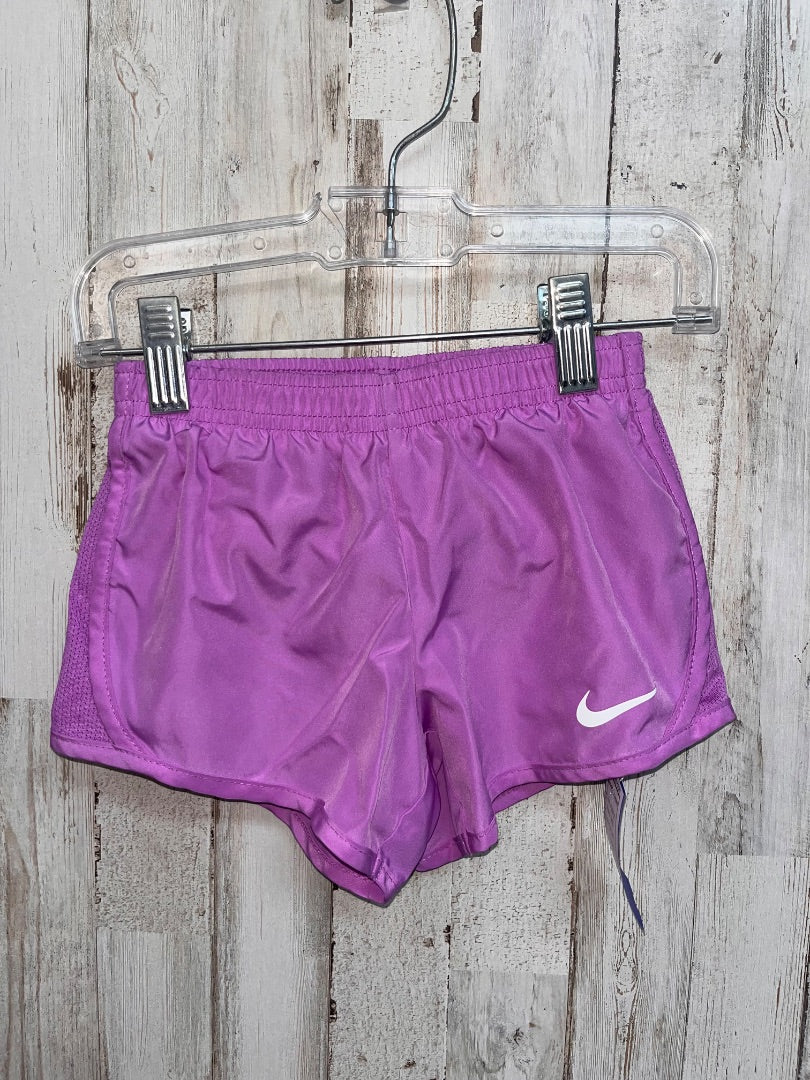 PURPLE NIKE LOGO DRY FIT SHORTS, GIRL 4T
