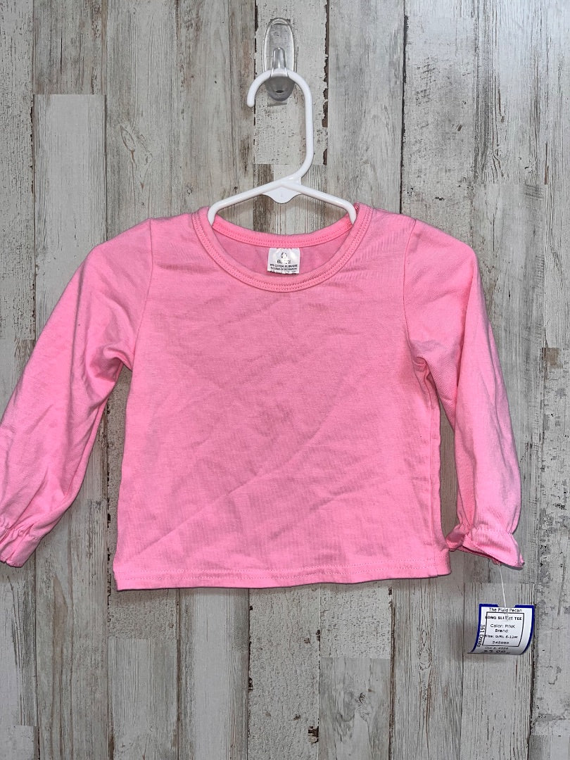 PINK LONG SLEEVE TEE, GIRL 6-12M