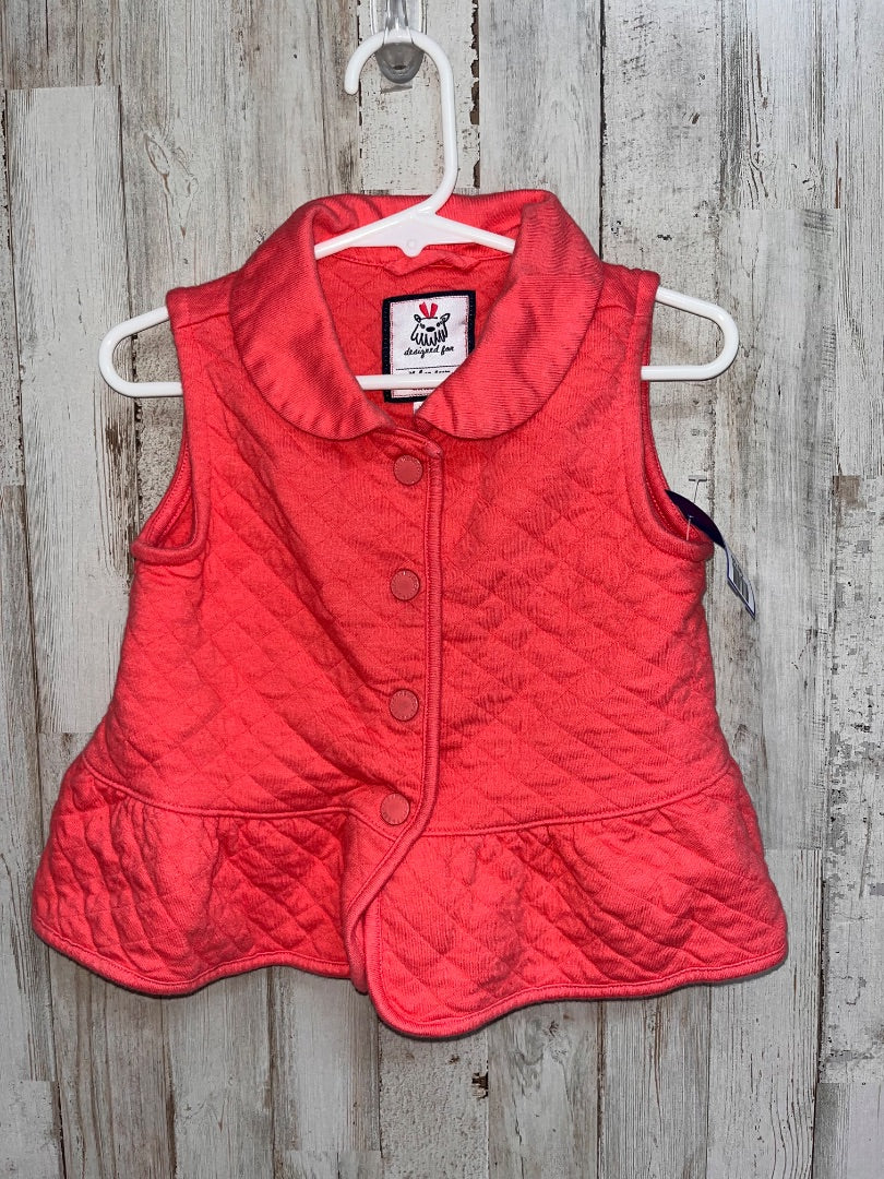 CORAL GYMBOREE QUILTED BUTTON VEST, GIRL 2-3T
