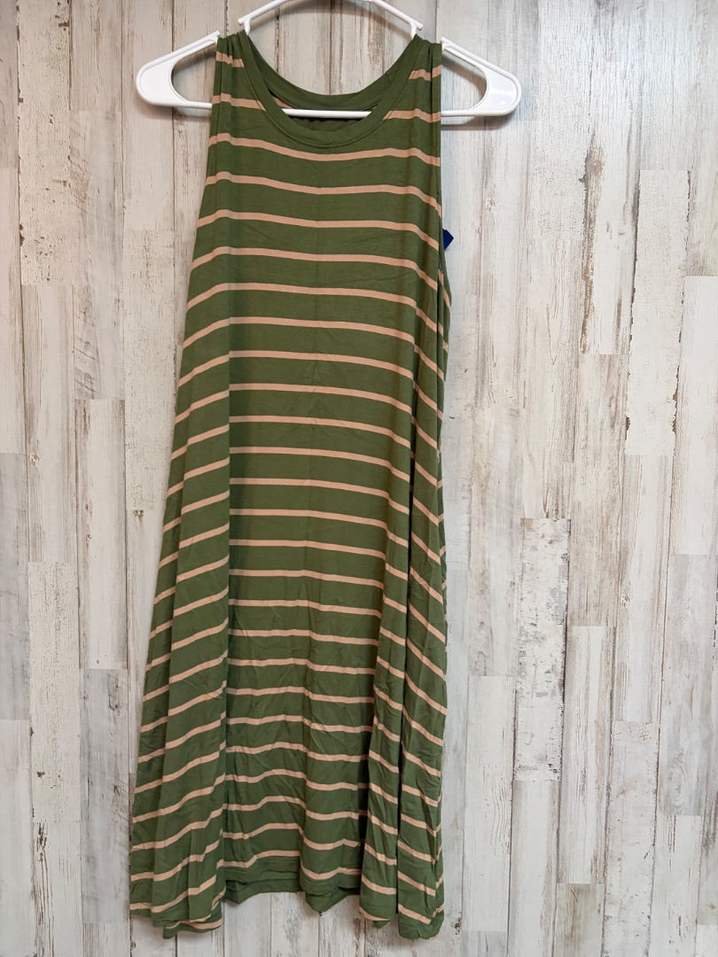 OLIVE/TAN TIME & TRU STRIPE POCKET DRESS, LADIES L