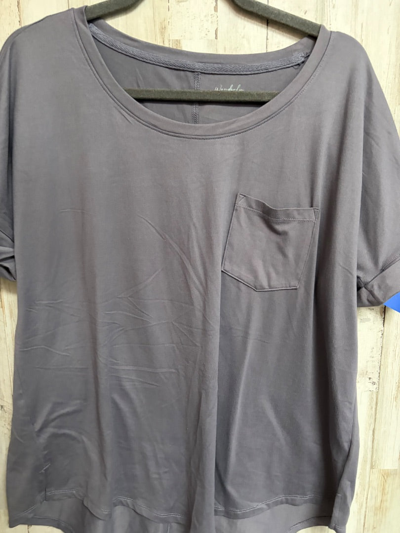 PURPLE WONDERLY SOFT POCKET TOP, LADIES L