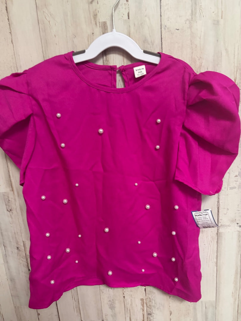 PINK SHEIN PEARL TOP, GIRLS 11/12