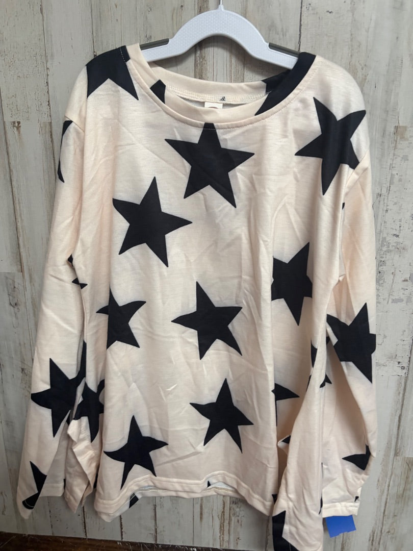 BEIGE STAR PRINT TOP, GIRLS 12