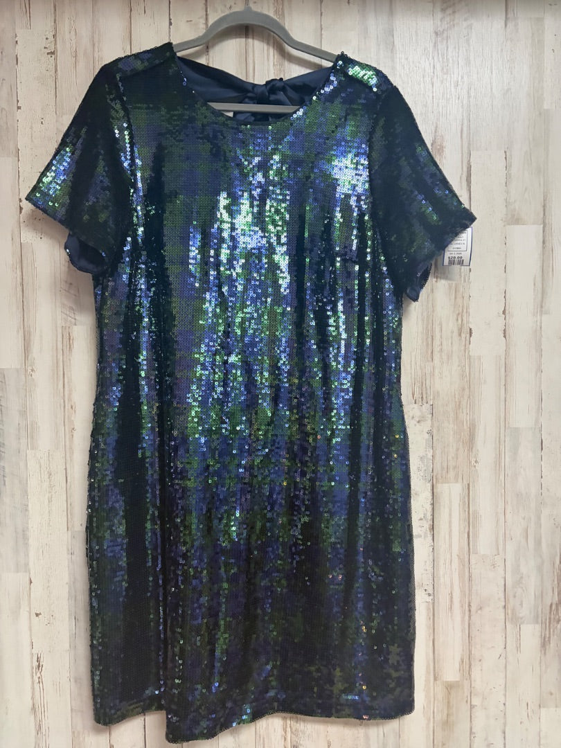 NAVY CROWN & IVY NEW SEQUIN DRESS, LADIES XL