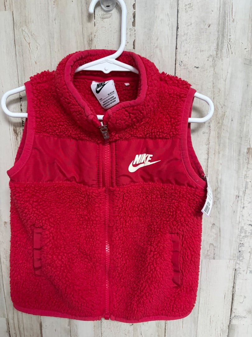 RED NIKE FLEECE ZIP VEST, BOY 24M