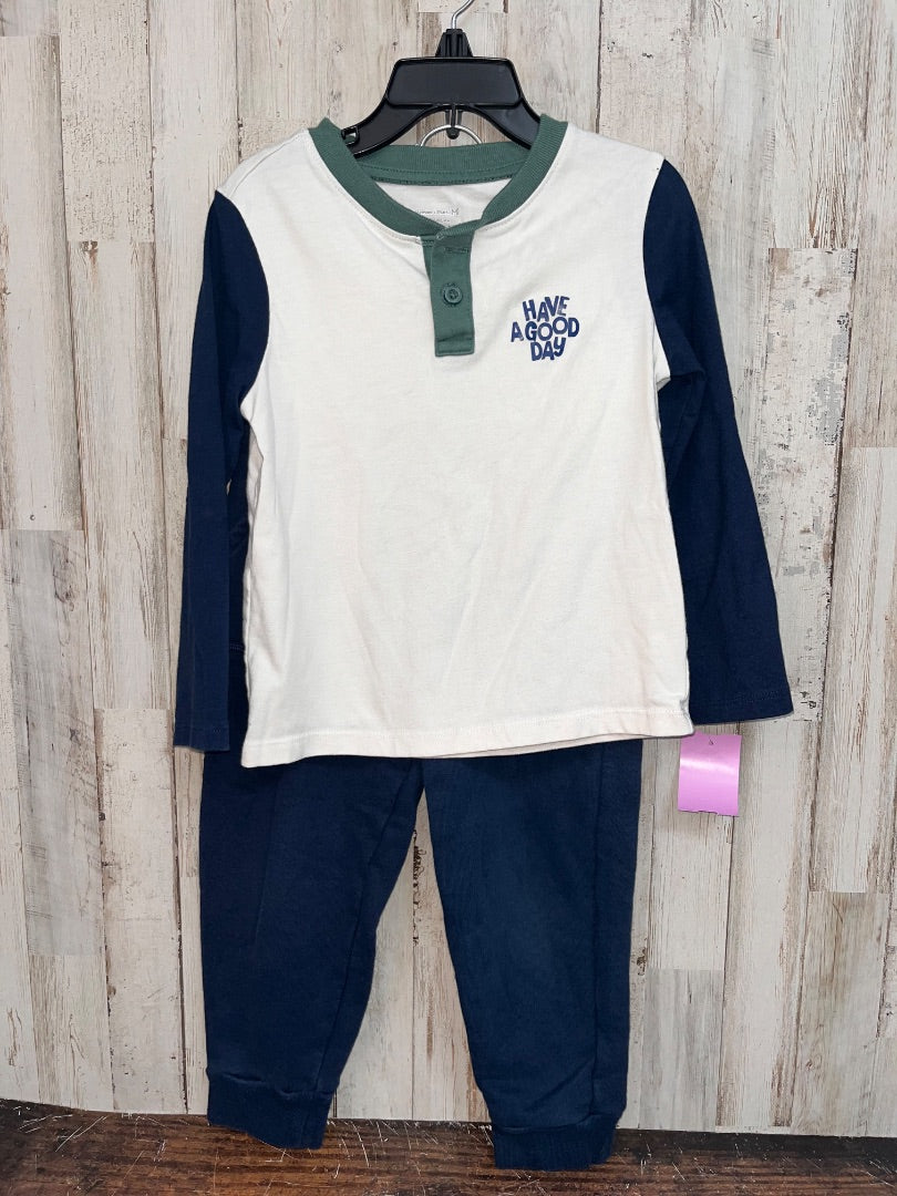 NAVY/IVORY MEMBERS MARK HAVE A GOOD DAY 2PC SET, BOY 4T
