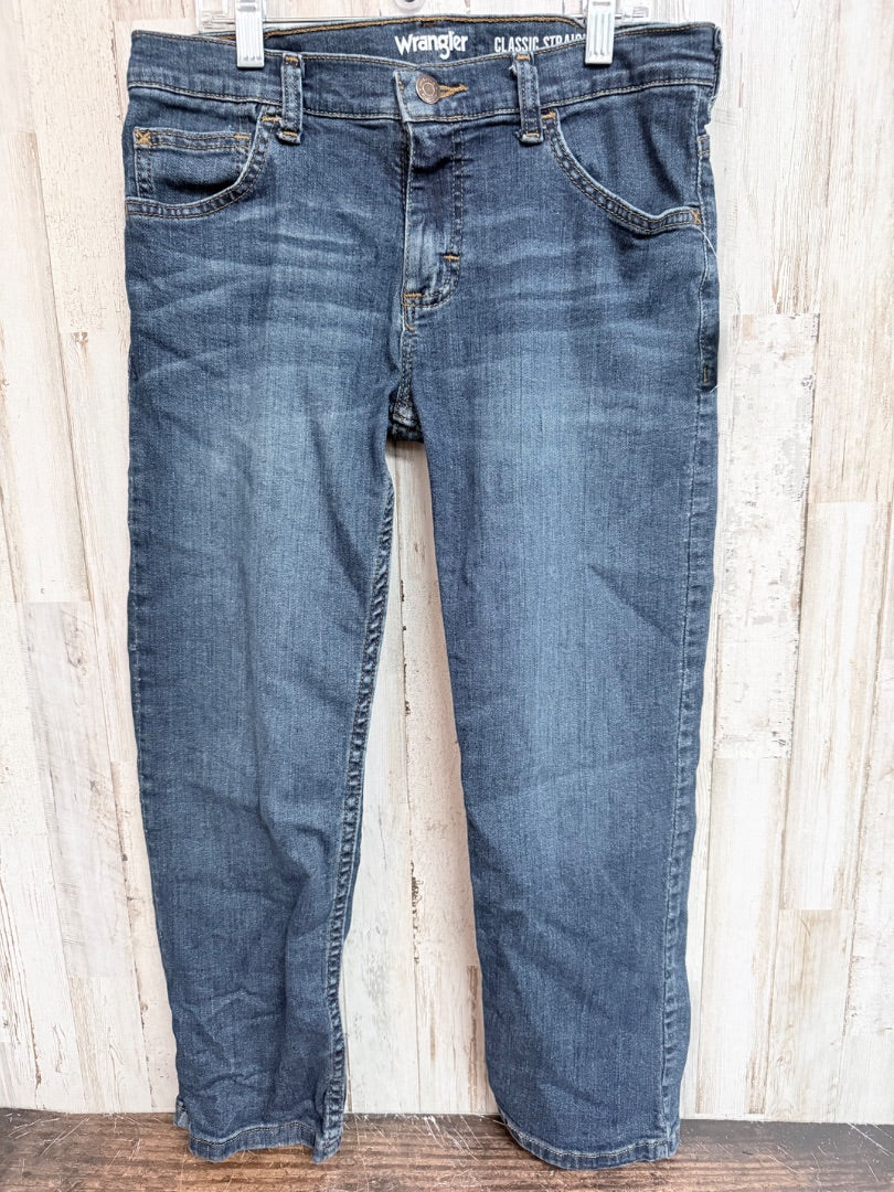 DENIM WRANGLER CLASSIC STRAIGHT JEANS, BOY 10 HUSKY