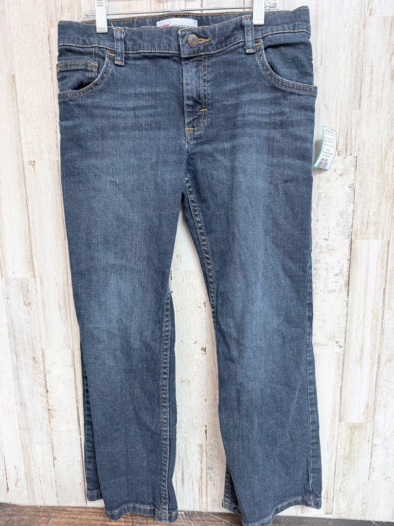 DARK DENIM WRANGLER CLASSIC BOOTCUT JEANS, BOY 10 HUSKY