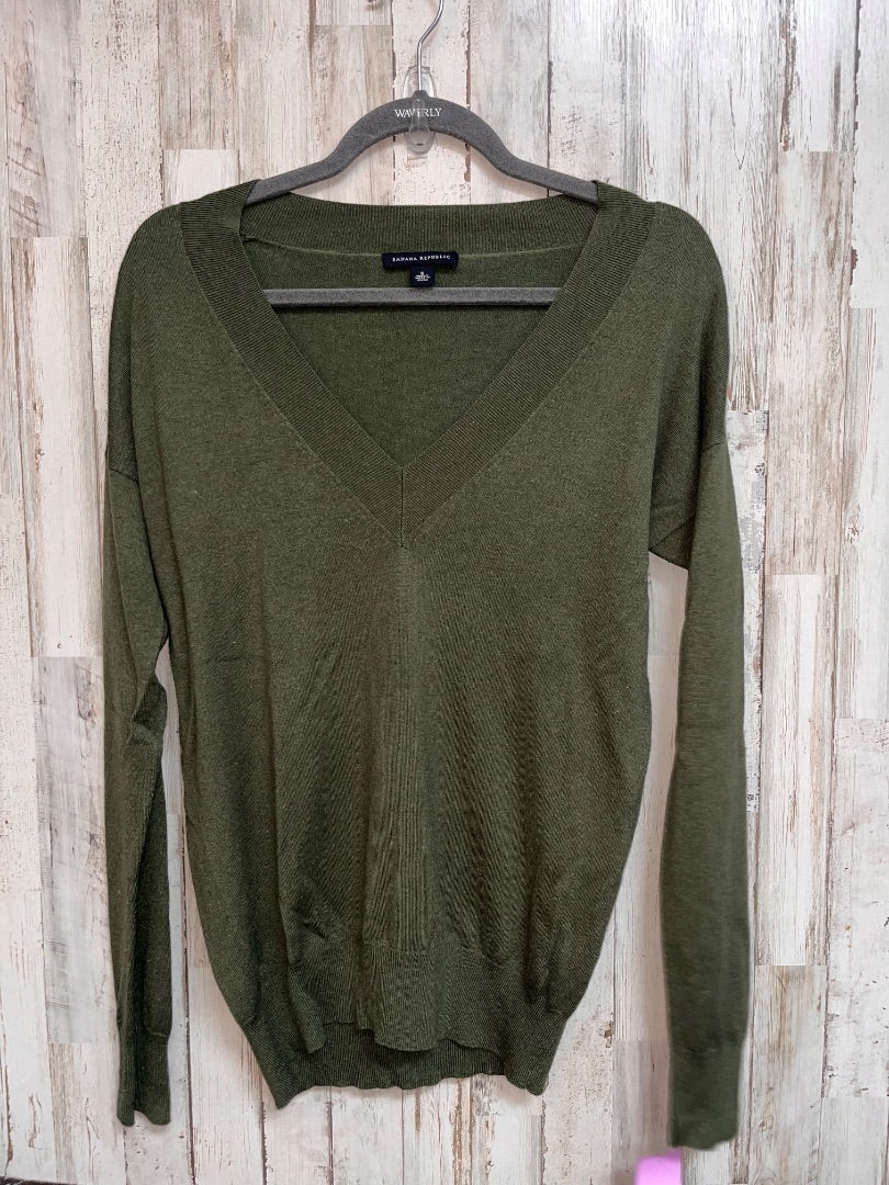 OLIVE BANANA REPUBLC V NECK SWEATER, LADIES S