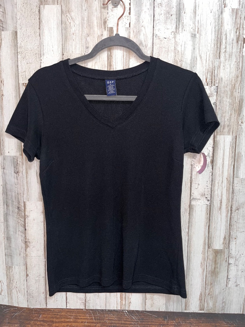 BLACK GAP V NECK TEE, LADIES M