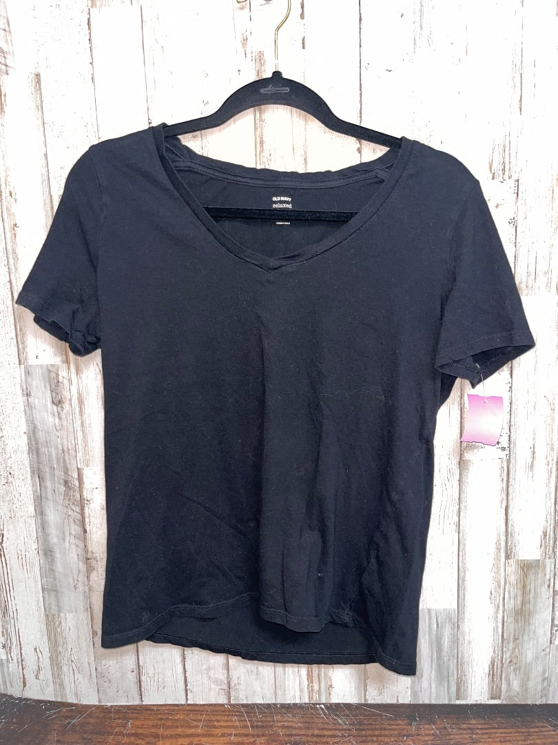 BLACK OLD NAVY V NECK COTTON TEE, LADIES M