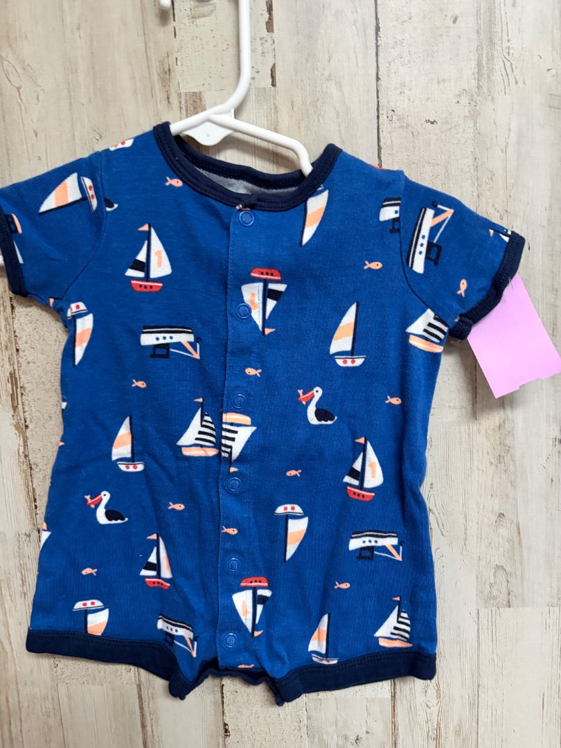 BLUE CARTERS SAILBOAT ROMPER, BOY 3M
