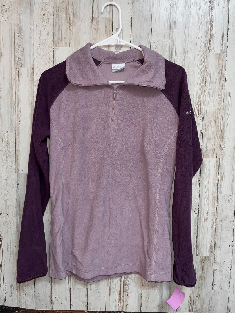 PURPLE COLUMBIA HALF ZIP FLEECE PULLOVER, LADIES L