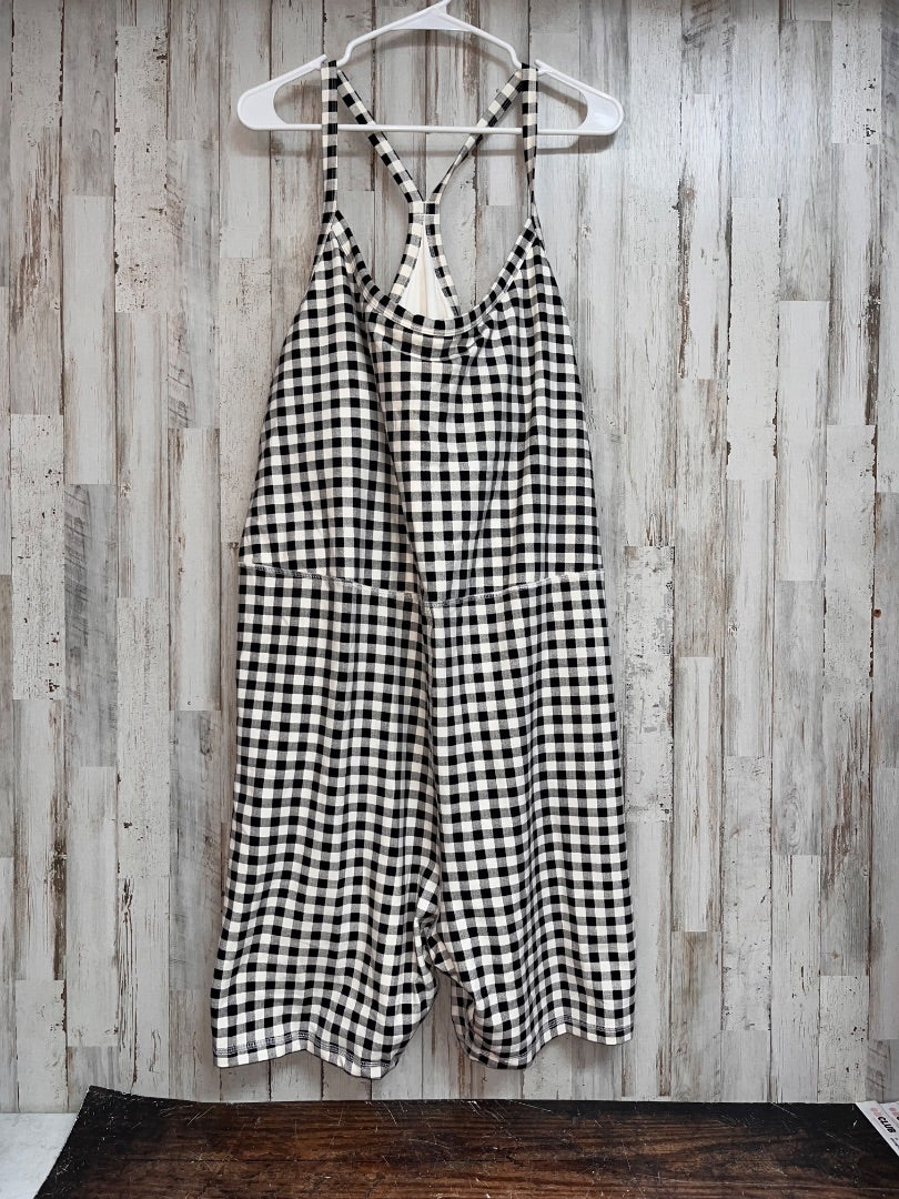 BLACK/IVORY OLD NAVY GINGHAM ATHLETIC ROMPER, LADIES 4X