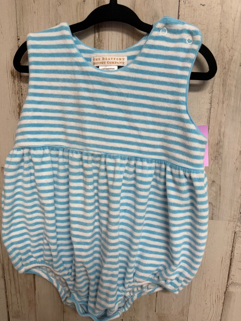 BLUE/WHITE BEAUFORT BONNET CO STRIPE TERRY CLOTH BUBBLE, BOY 3T